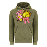 Vintage Olive softball coquette bow Vintage Hoodie - JahusDesignShop