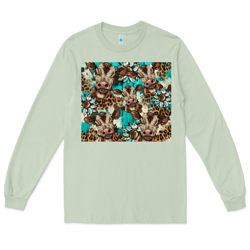 Western Cowhide Sunflower Baby Cow Long Sleeve Tee by BarkalooDesign | Teevron