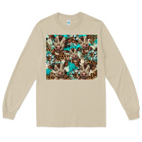 Mushroom western cowhide sunflower baby cow Long Sleeve Tee - BarkalooDesign