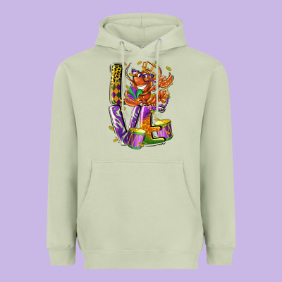 Mardi Gras Love Heavyweight Hoodie Designed By Lillyallendesigns