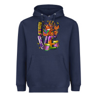 Navy Mardi Gras love Heavyweight Hoodie - LillyAllenDesigns