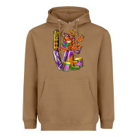 Toasted Coconut Mardi Gras love Heavyweight Hoodie - LillyAllenDesigns
