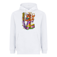 White Mardi Gras love Heavyweight Hoodie - LillyAllenDesigns