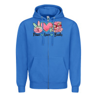 True Royal peace love books Zipper Hoodie - MaliasSmallBusiness