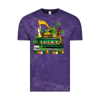 Cloud Purple lucky truck with flags and beers Vintage Tee - AdoDesignShop