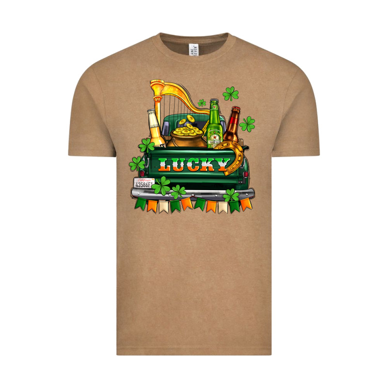 Lucky Truck With Flags And Beers Vintage Tee by AdoDesignShop | Teevron