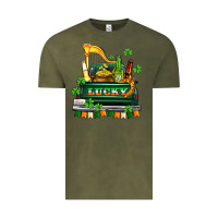 Vintage Olive lucky truck with flags and beers Vintage Tee - AdoDesignShop