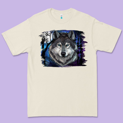 Wolf And Full Moon Premium Tee Designed By Ranaportraitstore