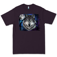 Plum wolf and full moon Premium Tee - RanaPortraitStore