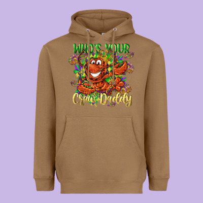 Who's Your Craw Daddy Mardi Gras Heavyweight Hoodie Designed By Lillyallendesigns
