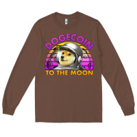 Chestnut doge coin to the moon 80's retro sunset Long Sleeve Tee - Jasminsmagicworld