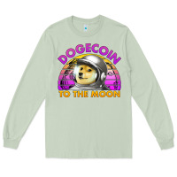 Matcha doge coin to the moon 80's retro sunset Long Sleeve Tee - Jasminsmagicworld