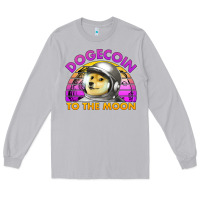 Moon Dust doge coin to the moon 80's retro sunset Long Sleeve Tee - Jasminsmagicworld