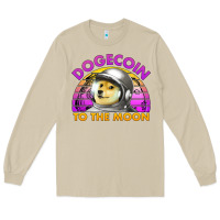 Doge Coin To The Moon 80's Retro Sunset Long Sleeve Tee | Teevron