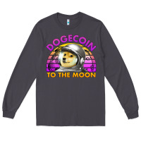 Smoke doge coin to the moon 80's retro sunset Long Sleeve Tee - Jasminsmagicworld