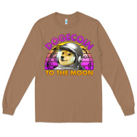 Toasted Coconut doge coin to the moon 80's retro sunset Long Sleeve Tee - Jasminsmagicworld