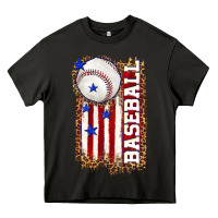 Asphalt baseball american flag Heavy Core Tee - texasbilliewilder