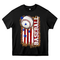 Black baseball american flag Heavy Core Tee - texasbilliewilder
