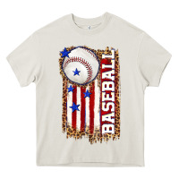 Cream baseball american flag Heavy Core Tee - texasbilliewilder