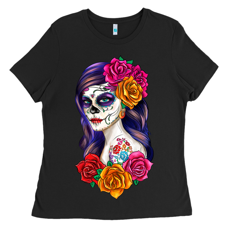 Sugar Skull Girl Ladies Tee by RanaPortraitStore | Teevron