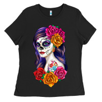 Black sugar skull girl Ladies Tee - RanaPortraitStore