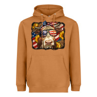 Meerkat Western 4th Of July Cow Background Heavyweight Hoodie - LillyAllenDesigns