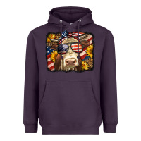Plum Western 4th Of July Cow Background Heavyweight Hoodie - LillyAllenDesigns