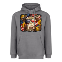 Storm Western 4th Of July Cow Background Heavyweight Hoodie - LillyAllenDesigns