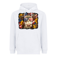 Western 4th Of July Cow Background Heavyweight Hoodie | Teevron