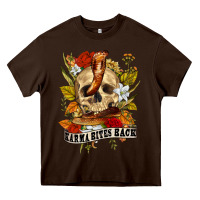 Chocolate Brown karma bites back Heavy Core Tee - RanaPortraitStore