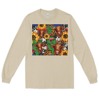 Mushroom western cactus sunflower highlands cow Long Sleeve Tee - BarkalooDesign