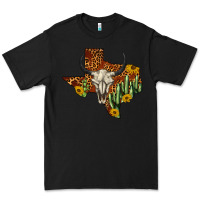 Black bull skull texas map western Premium Tee - BarkalooDesign