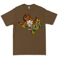 Cacao bull skull texas map western Premium Tee - BarkalooDesign