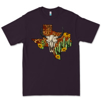 Plum bull skull texas map western Premium Tee - BarkalooDesign