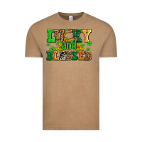Vintage Coffee lucky and blessed with coins and shamrocks Vintage Tee - AdoDesignShop