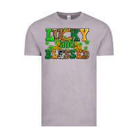 Vintage Zinc lucky and blessed with coins and shamrocks Vintage Tee - AdoDesignShop