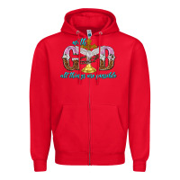Red with god all things are possible Zipper Hoodie - NancyCooperArtShop