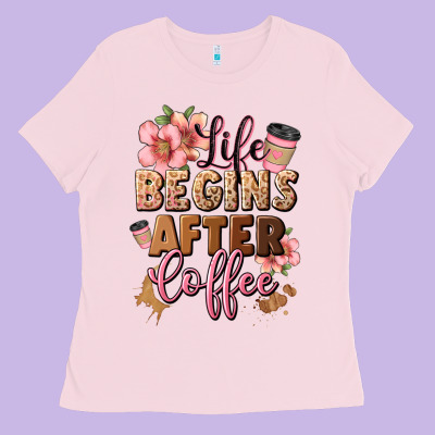Life Begins After Coffee Ladies Tee Designed By Jahusdesignshop