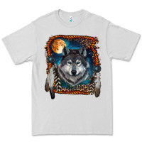Dove Grey wolf and feathers Premium Tee - RanaPortraitStore
