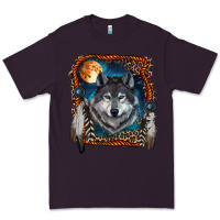 Plum wolf and feathers Premium Tee - RanaPortraitStore