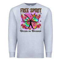 Heather Grey free spirit dream on dreamer Premium Sweatshirt - Artiststas
