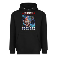 Black Reel Cool Dad Bass 4th of July Heavyweight Hoodie - LillyAllenDesigns