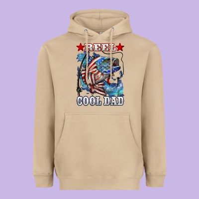 Reel Cool Dad Bass 4th Of July Heavyweight Hoodie Designed By Lillyallendesigns