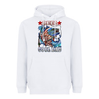 White Reel Cool Dad Bass 4th of July Heavyweight Hoodie - LillyAllenDesigns