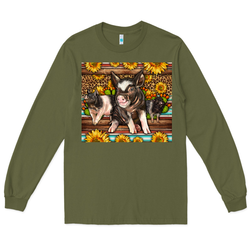 Western Cute Hampshire Pigs Long Sleeve Tee by LillyAllenDesigns | Teevron
