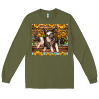 Army Green Western Cute Hampshire Pigs Long Sleeve Tee - LillyAllenDesigns