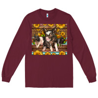 Burgundy Western Cute Hampshire Pigs Long Sleeve Tee - LillyAllenDesigns