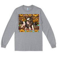 Heather Grey Western Cute Hampshire Pigs Long Sleeve Tee - LillyAllenDesigns