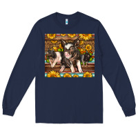 Navy Western Cute Hampshire Pigs Long Sleeve Tee - LillyAllenDesigns