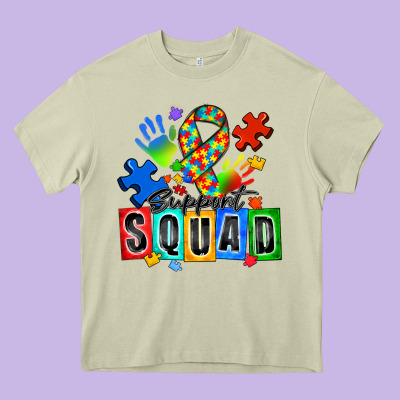 Support Squad Autism Heavy Core Tee Designed By Zillion Design Studio